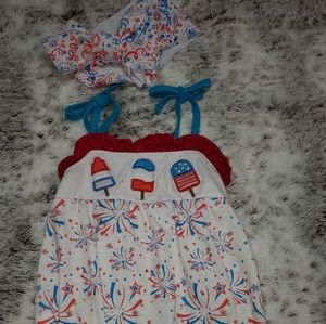 4th of July romper with headband